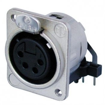 Neutrik Гнездо КАНОН XLR женски, PIN 4, ъглови 90°, запояване PCB