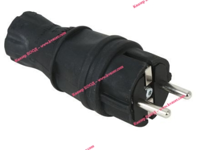 Щепсел шуко черен 16A, 250V гумиран 010083300028