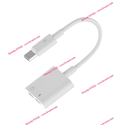 Преходник One Plus NB1248, Type-C към 2x Type-C F, 0.15m, Бял