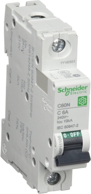 M9F11106 SCHNEIDER ELECTRIC Multi9 C60N 1P 6A Автоматичен модулен прекъсвач