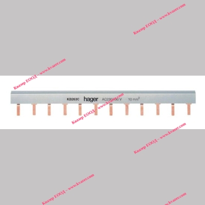 Захранващ гребен, HAGER KB263C 2P 63A 10mm2 24M