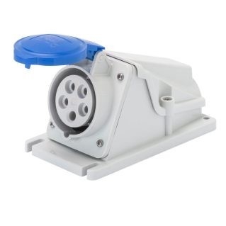 Контакт на стена 16A, IP44, 2P+E, 230V, 6H син