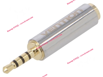 TRRS преходник 3.5mm  мъжки жак - 2.5mm  женски жак, 4 пина VAB-S02 VENTION