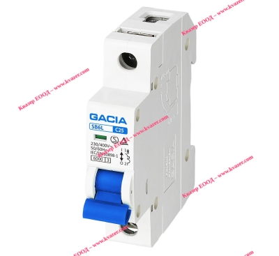 SB6L MCB C25A 1P 6kA Автоматичен модулен прекъсвач