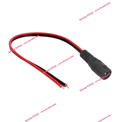 DC кабел DeTech, 5.5x2.1 F, 0.3m