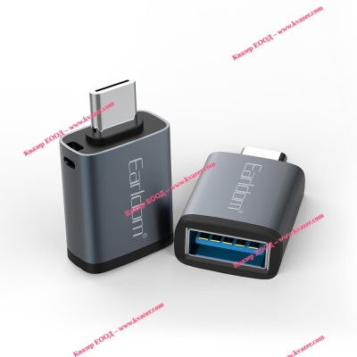 Преходник Earldom ET-OT60, USB F 3.0 към Type-C, OTG, Сив