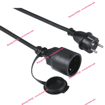Удължителен кабел шуко HAMA OUTDOOR IP44 3x1.5кв.мм. 16A 3500W черен 5м