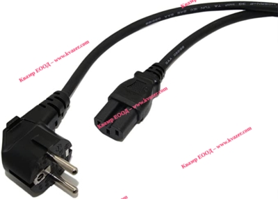 Захранващ кабел за компютър ъглов CEE 7/7, 10A/250V 3x0.75кв.мм. 1.8м. LIAN DUNG
