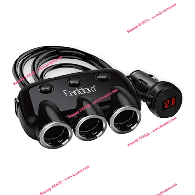 Зарядно устройство за кола Earldom ES-CS1, Разклонител, 2xUSB F, 3x12/24V