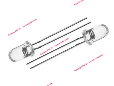 Светодиод 5mm,зелен, 100-300mcd, 30°, 20mA, 2.2-2.5V