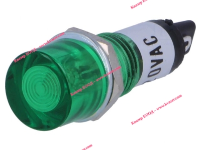 Индикаторна глим лампа / неонова лампа, зелена 230VAC ф10mm NINIGI