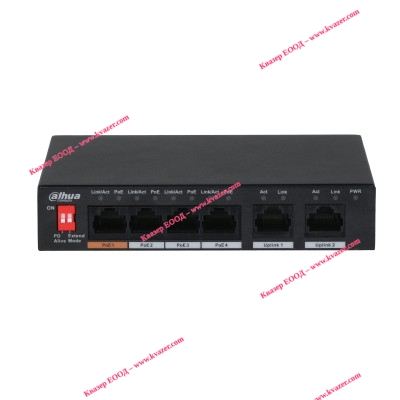 Суич Dahua 5-портов PoE PFS3006-4ET-60-V2