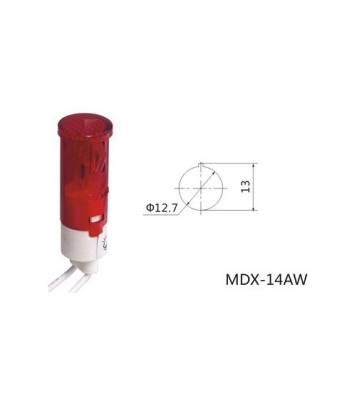 Индикаторна глим лампа червена 230VAC ф12.7mm MDX-14AW LAMP25