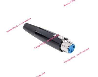 Женски канон XLR за монтаж на кабел 3pin черен