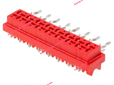 Съединител Micro-Match, 16 контакта / 2x8, гнездо, женски, ъглови 90°, THT / PCB