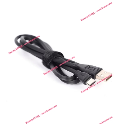 Кабел USB TYPE C, черен, 1 метър, YOURZ