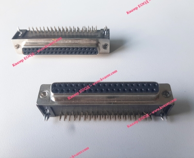 КУПЛУНГ D-SUB 37PIN ЖЕНСКИ за PCB под ъгъл 90гр. (платков монтаж), пластмасов