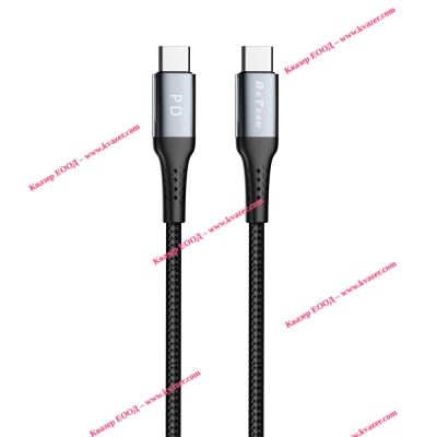 Кабел за данни DeTech DE-43CC2, Type-C - Type-C, PD, 2.0m, черен