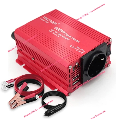 ТРАНСФЕРТЕР ИНВЕРТОР 500W 12V/230V 2 USB С ДИСПЛЕЙ YINLEADER F-500A