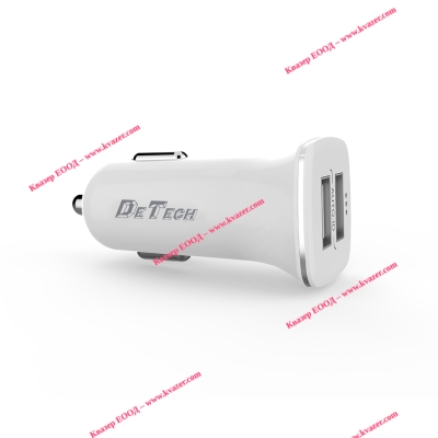 Зарядно устройство за кола DeTech, DE-C01, 5V/2.4A, 12/24V, 2 x USB