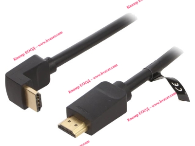 Кабел HDMI-HDMI 2.0, 4K, UHD, 3D, ъглов щепсел 90° 1.5m VENTION