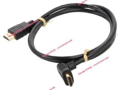 Кабел HDMI-HDMI 2.0, 4K, ъглов щепсел 90° 1m