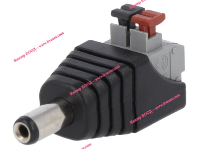 Захранваща букса мъжка 5.5/2.1mm с пружинна клема PC2.1-M-STB