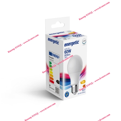 LED лампа ENERGETIC A60 8.6W/827/E27 2700K 806lm