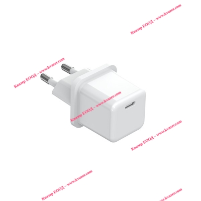 Бързо зарядно устройство 100-240V 1xUSB-C 20W PD PPS Бял