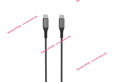 Кабел за зареждане Power Delivery (PD) USB Type-C към USB Type-C дължина 1m. Черен