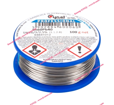 ТИНОЛ Sn60Pb40, ф3.00mm, 100гр. F-SW26 2.5% CYNEL