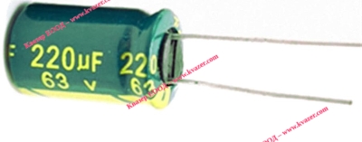 220uF 63V 10x15mm 130°C Кондензатор електролитен THREECON