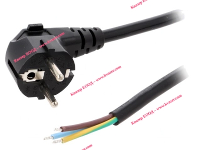 Захранващ кабел H05VV-F 3Х1.00кв.мм. 2.2 метра с ъглов щепсел CEE 7/7 (E/F)