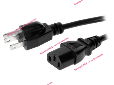 Захранващ кабел за компютър 3x14AWG 5 метра с NEMA 5-15 (B) щепсел и IEC C13