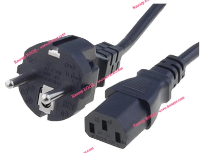Захранващ кабел за компютър H05VV-F 3x1.00кв.мм. 3 метра с прав щепсел CEE 7/7 (E/F) и IEC C13