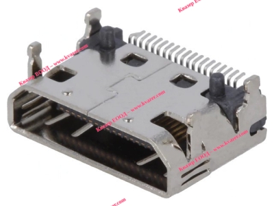 Конектор mini HDMI гнездо, PIN19, ъглови 90°, SMT