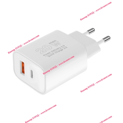 Двойно USB зарядно устройство Kruger&Matz с функция Power Delivery и Quick Charge
