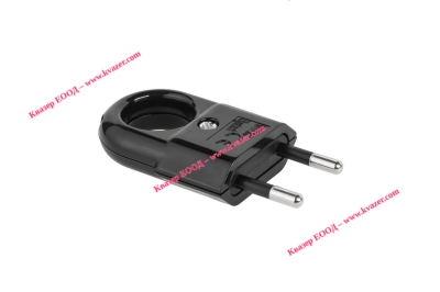 Щепсел 2P с ухо черен 10A 250V WTP2C-2