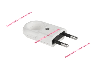 Щепсел 2P с ухо бял 10A 250V WTP2C-2