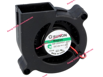 Вентилатор DC 12V 50x50x20mm, 1.5W, тип "охлюв", лагер Vapo, 9.68m³/h, SUNON GB1205PKV1-8AY