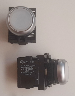Бял Push-button без задържане, светещ M22-LED EATON ELECTRIC