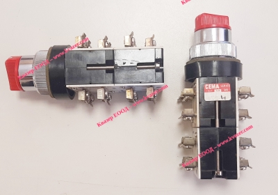 Превключвател CEMA 2P OFF-ON 4NO + 4NC червен