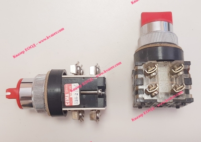 Превключвател CEMA 2P OFF-(ON) 2NO + 2NC червен