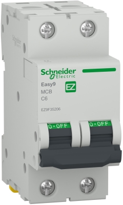 Автоматичен прекъсвач EZ9F35206 Easy9 MCB XP 2P C 6A MCB SCHNEIDER ELECTRIC