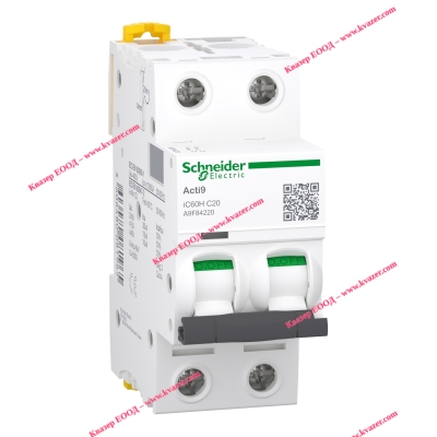 Автоматичен прекъсвач A9F84220 Acti9 iC60H 2P C 20A MCB SCHNEIDER ELECTRIC