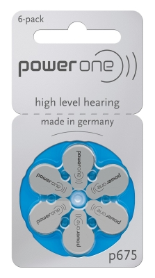 Батерия 6бр. бутонни за слухов апарат POWER ONE VARTA PR44/675