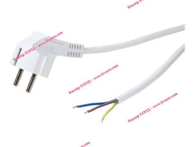 LOGILINK Захранващ кабел H05VV-F 3x0.75кв.мм. 1.5 м. с ъглов щепсел CEE 7/7 (E/F) 10A 250V бял