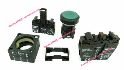 3SB3247-0AA41 Индикаторен бутон LED 24 V AC/DC 1NO + 1NC ф22.5mm, червен SIEMENS