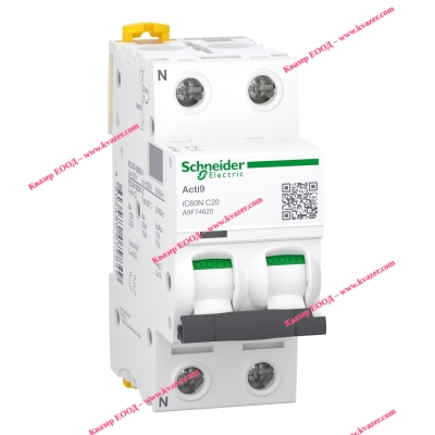Автоматичен прекъсвач A9F74620 Acti9 iC60N 1PN C 20A SCHNEIDER ELECTRIC