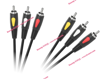 Кабел 3 мъжки чинча - 3 мъжки чинча 3RCA/3RCA 1.8m Cabletech Eco-Line